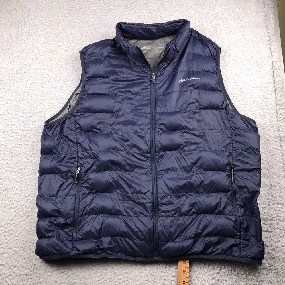 Eddie Bauer CirrusLite Down‎ Vest Mens 2XL Marine Blue 650 Insulated Puffer